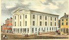 Color drawing of Pennsylvania Hall, a three story building with peaked roof