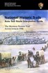 The cover of a travel guide that has an illustration of a covered wagon train crossing a snowy area.