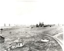 A black and white photo of the Vancouver Barracks Arsenal ca. 1880s.