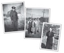 three black and white photos