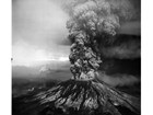 black and white photo May 18, 1980 Mount St. Helens eruption