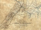 A hand-drawn Civil War military map depicts northern Virginia.