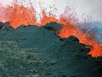 erupting lava