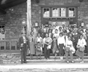 African American Group visiting the Bright Angel Lodge in the Grand Canyon in 1956.