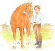 Drawing of boy and a horse