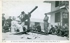 A postcard showing the demonstration of a 50-caliber anti-aircraft machine gun at Camp Davis