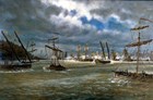 Battle of Valcour Island by V. Zveg, courtesy of the Naval History and Heritage Command