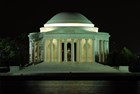 Jefferson Memorial at night photographed from across the Tidal Basin