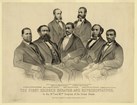 Group portrait of African American legislators during Reconstruction.
