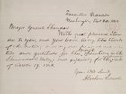 A brief, handwritten letter on lined paper expresses Lincoln's thanks to Sheridan.