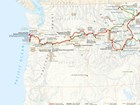 Map of Lewis and Clark Trail Showing portion from Western MT through ID and into OR and WA.