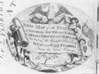 Cartouche of map showing cherubs unrolling a scroll with an eagle above them.
