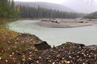 A river bend with eroding arch site.