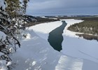 Open water on a river in winter.