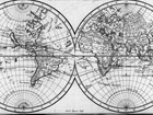 Map of the world in two circles, divided through the Atlantic Ocean.