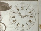 Sketch of clock face with roman numerals.