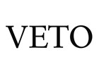 white background with bold letters spelling VETO.