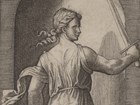 Justice depicted as a person in a robe holding a sword.