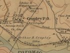 Map of Brickyard/Cropley area with surrounding roads, water, and C&O Canal