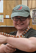 A BioBlitz participant holds a kingsnake up close. 