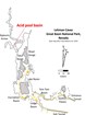 Map of Lehman caves pointing out the acid pool in the Gypsum annex