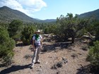 Researcher Sarah Evans doing fieldwork in the Highland Ridge Wilderness.