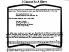 I cannot be a slave song and an outline of an open book
