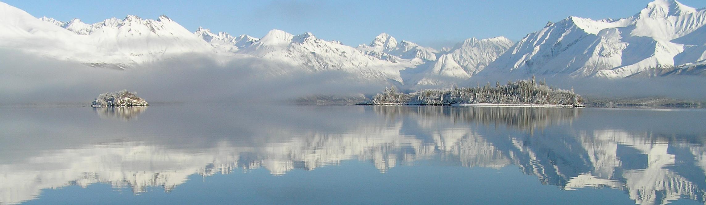 Lake and mountain wilderness in Lake Clark National Park and Preserve