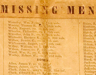 Roll of Missing Men – No. 3 To Returned Soldiers and others, Clara Barton