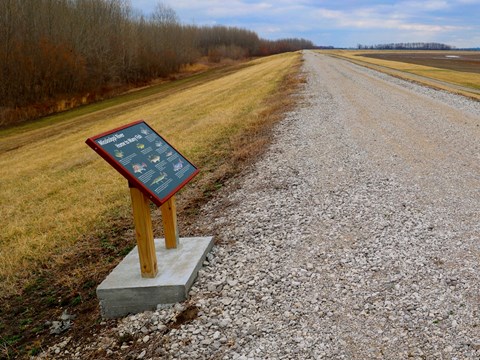 A wayside side along a gravel trail