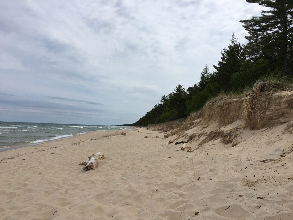 Lonely beach near the Beaver Basin Wilderness Area along Lake Superior.