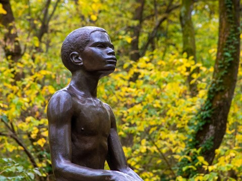 Bronze bust of young George Washington Carver