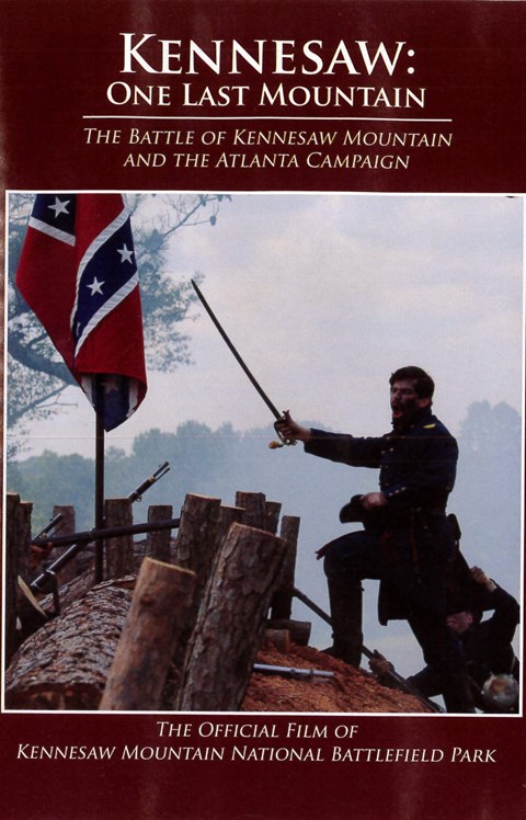 The cover of the film shows a Union general standing on a earthen mound with sword drawn