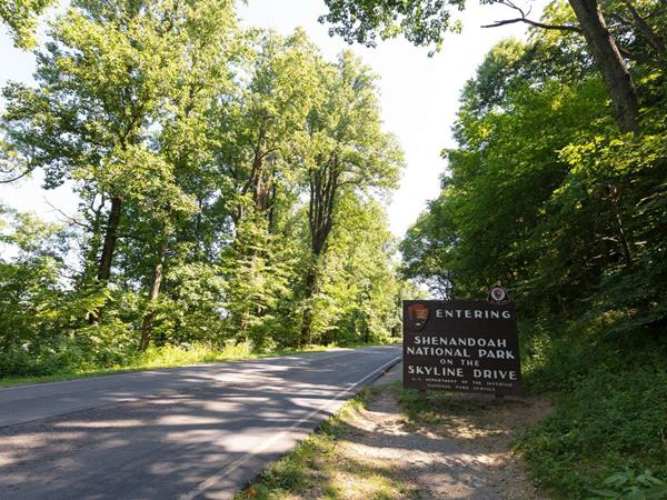 A color photograph of a sign for the Rockfish Entrance Station, located ahead.