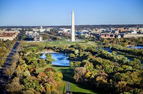 Aerial view of the Washington Monument