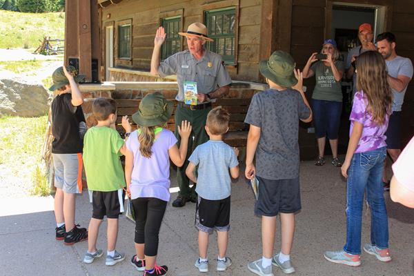 A group of Junior Rangers are at Hidden Valley