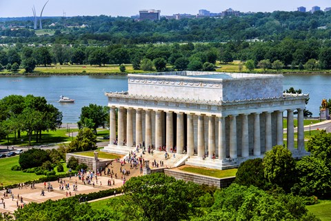 Ariel view of the Lincoln memorial