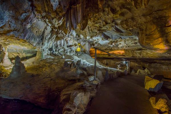 A paved trail passes through Crystal Cave. Photo by Alison Taggart-Barone