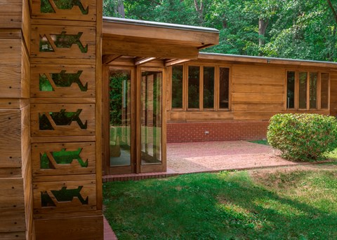 Frank Lloyd Wright's signature style is evident in the Pope-Leighey House.