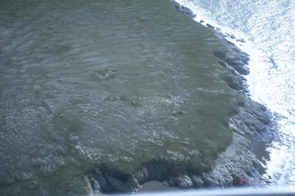 grey cliff on the edge of blue ocean