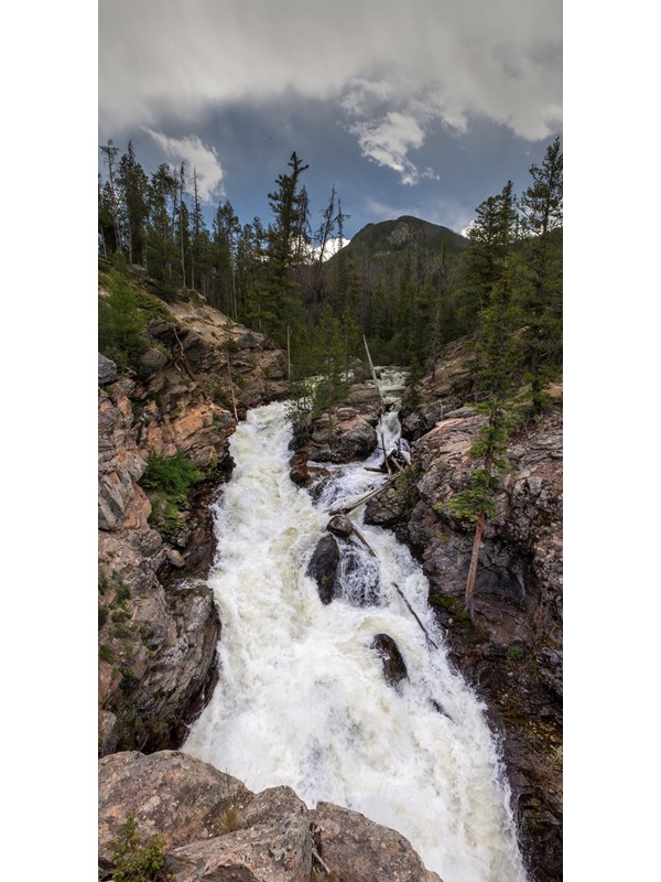 water cascading down rocks