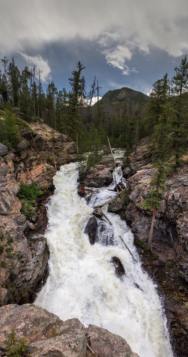 water cascading down rocks