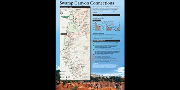 Wayside exhibit providing orientation and accessibility information about Swamp Canyon trail.