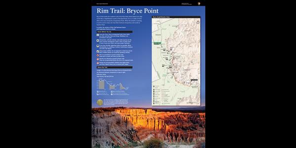 Wayside exhibit providing orientation and accessibility information about the Rim Trail.