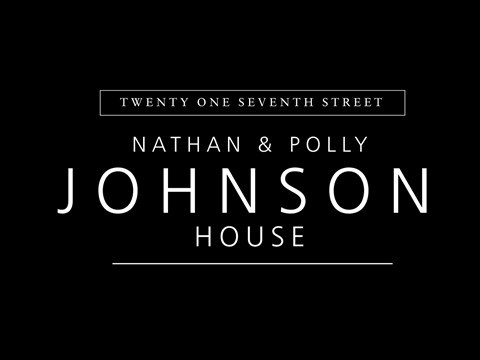 Black background with white text "Nathan & Polly John House"