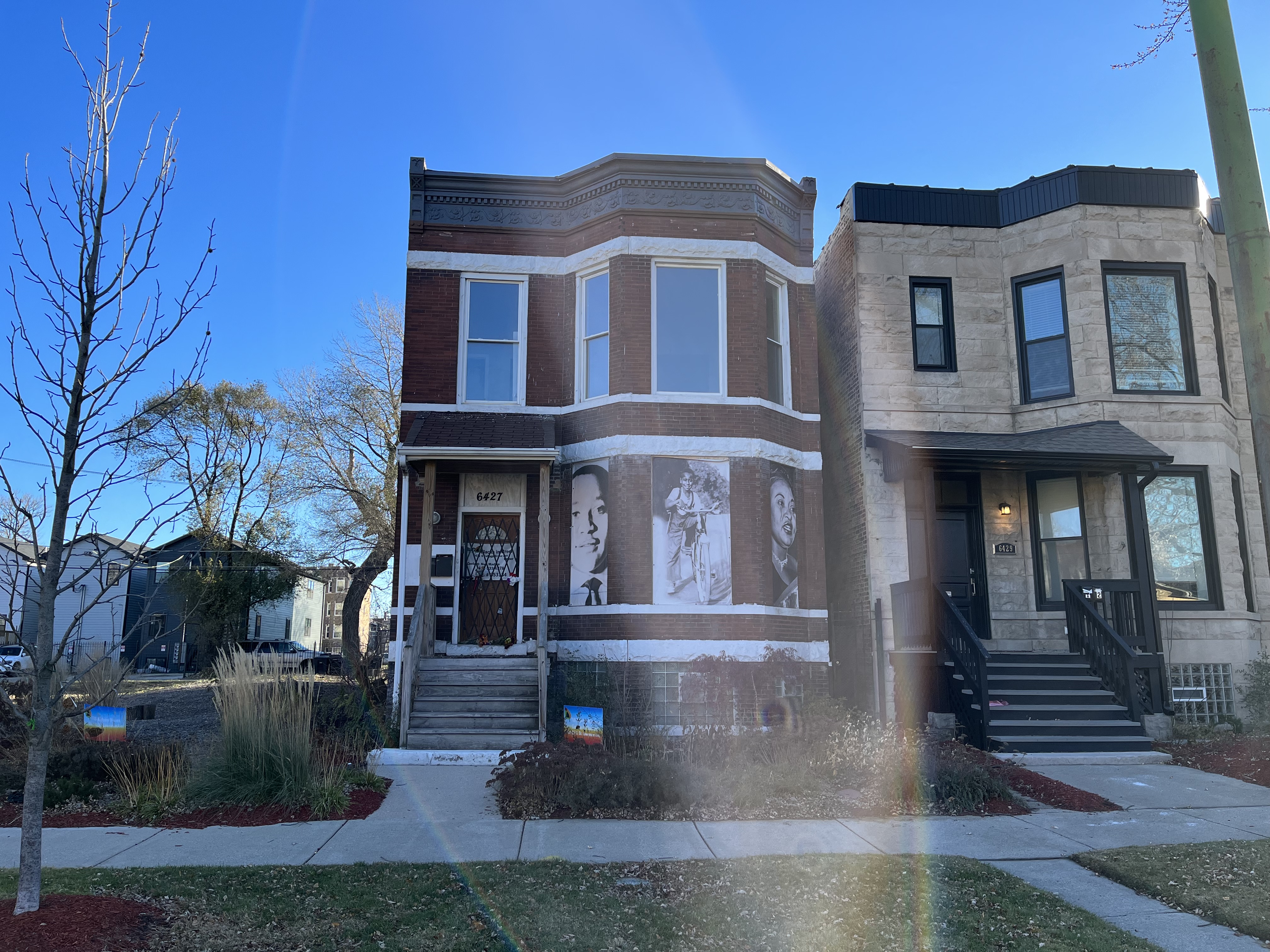 Exterior of a brick residential building