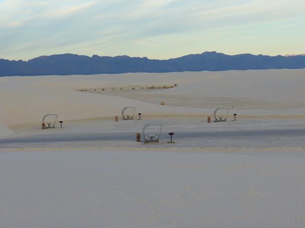Picnic tables in the Yucca Picnic Area.