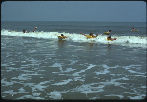 Swimming in the surf