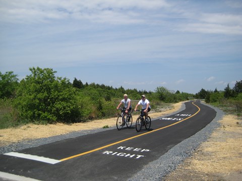 Two bicyclists on the Sandy Hook Multi Use Path