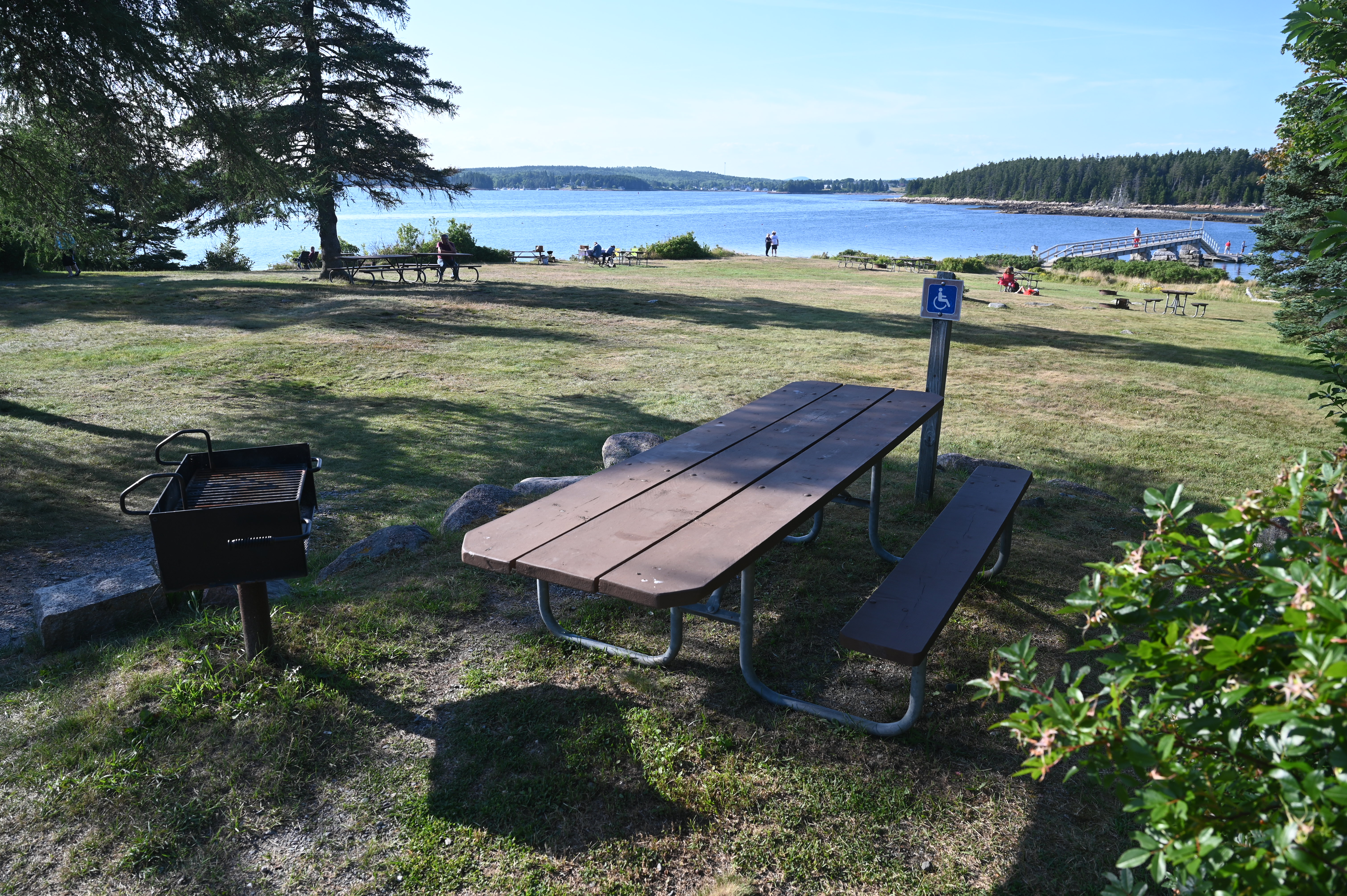 An accessible picnic table at Frazer Point